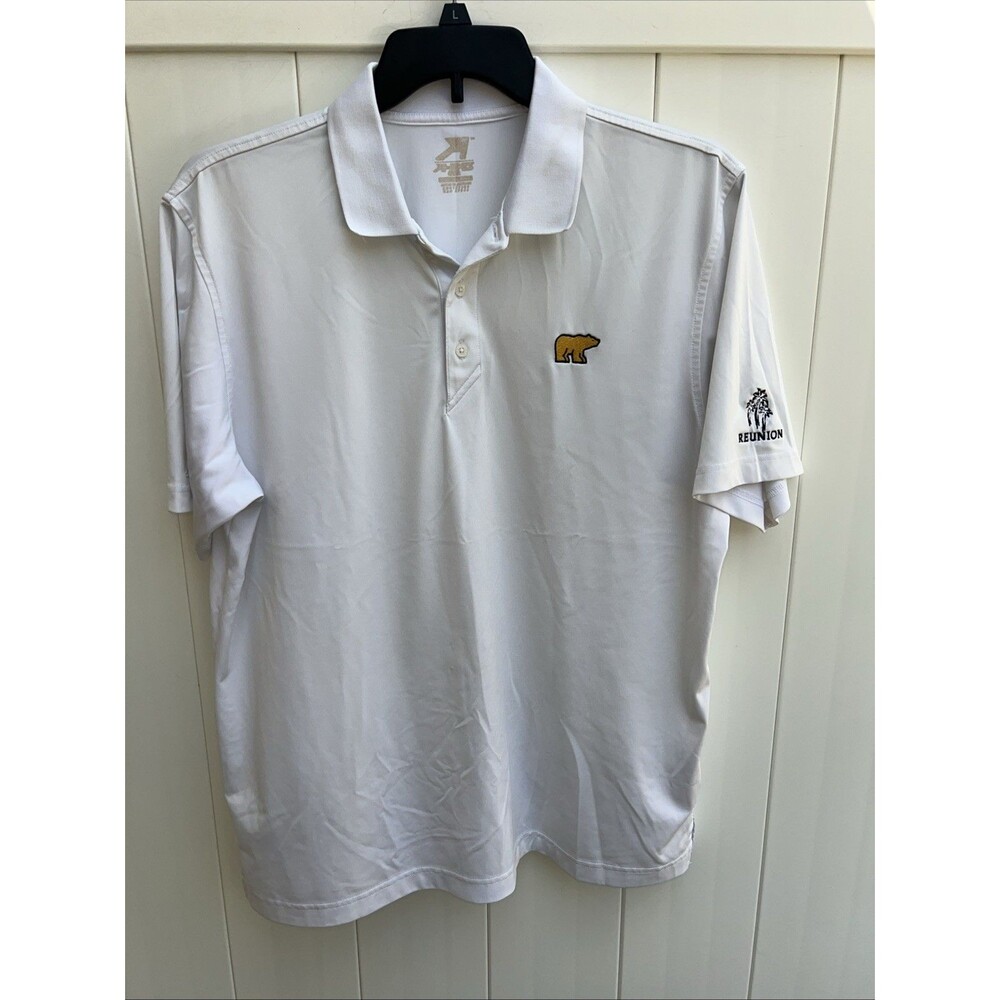 Men's Jack Nicklaus White Short Sleeve Golf Polo Sz Large Reunion Golf Resort